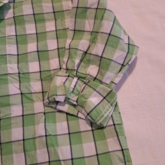 Gap boys size XL or 12 green, white & black plaid shirt, long sleeve, NWT - Picture 2 of 7